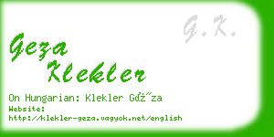 geza klekler business card